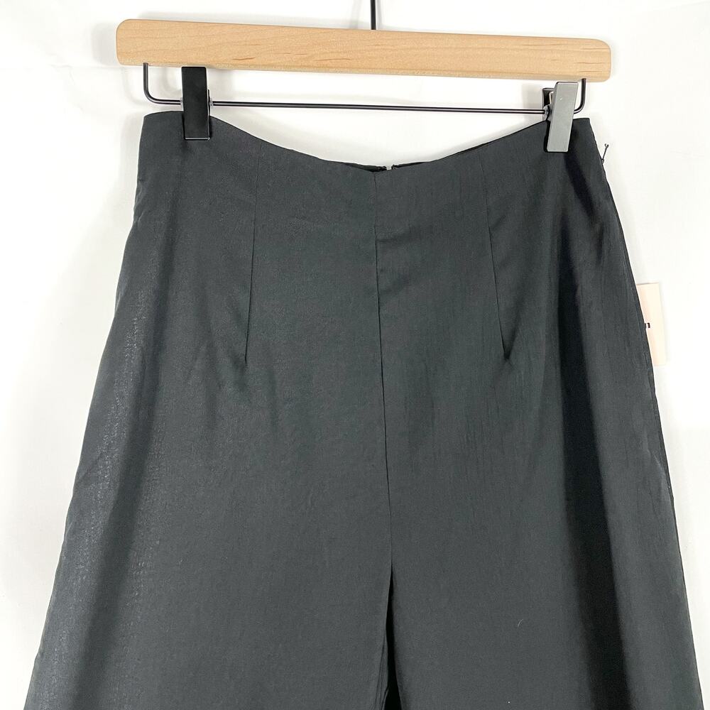 Superdown Brooke Black Wide Leg Pants Cropped High Rise‎ Culottes Women's Sz S - Picture 6 of 12